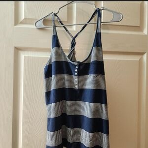 Striped Navy Blue Sleeveless Top